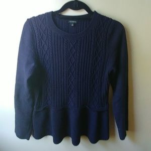 Talbots sweater with peplum, M